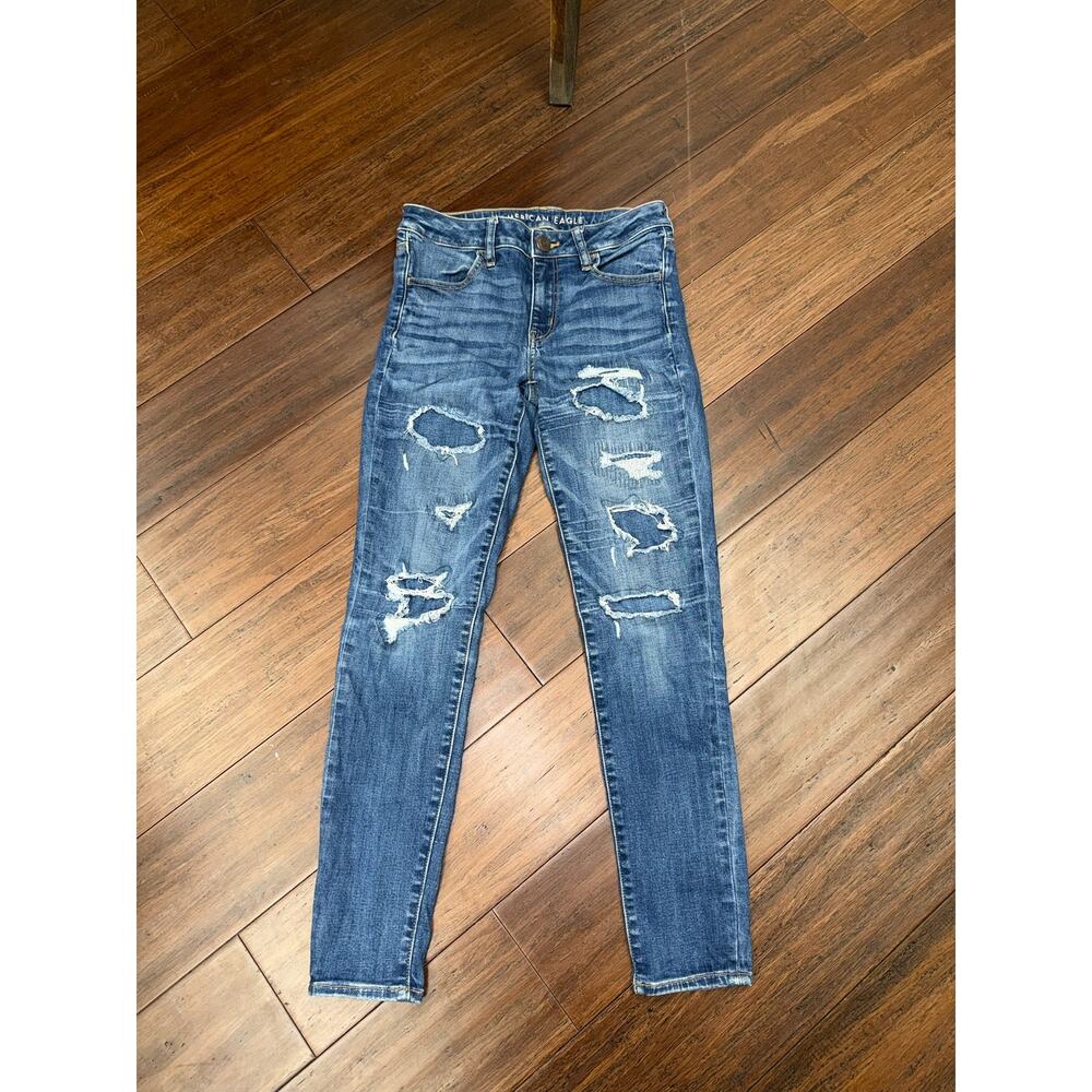 American Eagle distressed skinny jeans jeggings 6